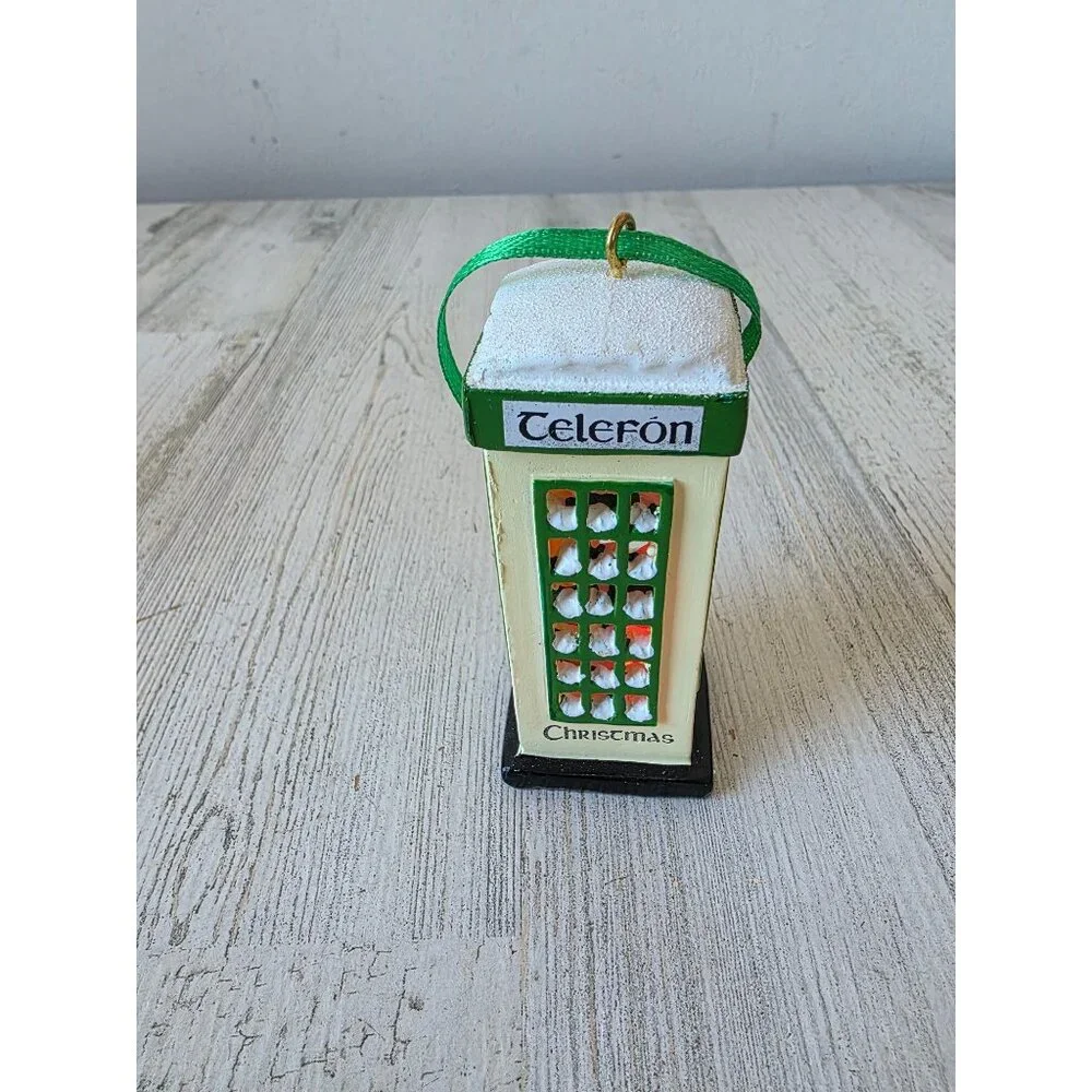 Light up telephone booth‎ ornament Xmas tree phone